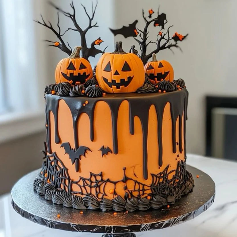 Haunted Ghosts & Pumpkins Cake