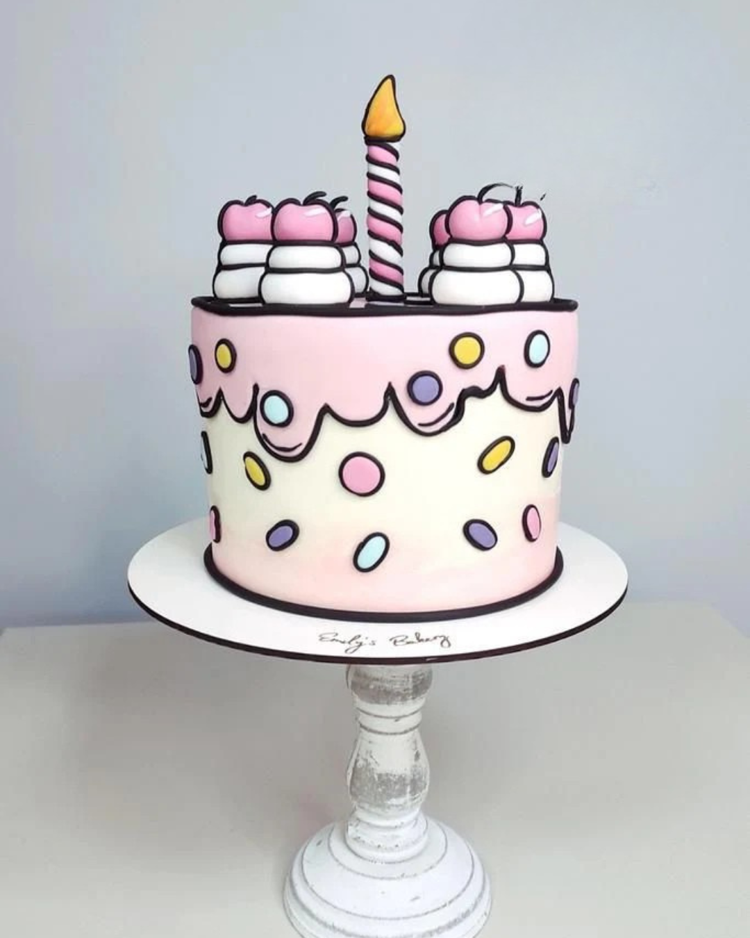 Pink Candle Cake