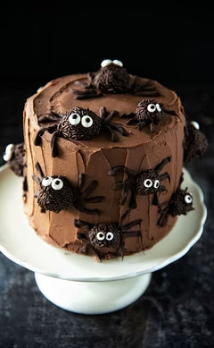 Spider Web Truffle Cake