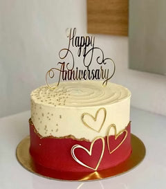 Golden Hearts Anniversary Cake